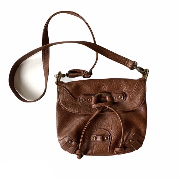 Kimchi Blue Faux Leather Satchel Brown - Picture 1 of 13